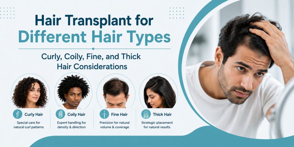 Hair Transplant for Different Hair Types: Curly, Coily, Fine, and Thick Hair Considerations